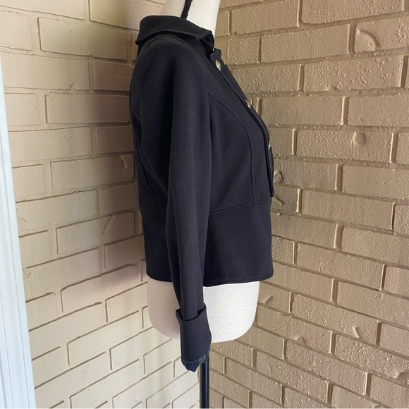Priorities Women's Black Military Band Jacket Blazer Gold Buttons Stretch Sz 10 - Picture 3 of 7